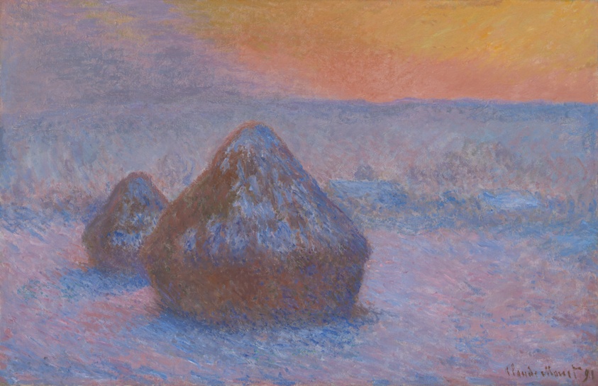 Stacks of Wheat (Sunset, Snow Effect), Claude Monet